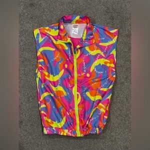 Colorful Abstract Sleeveless Jacket